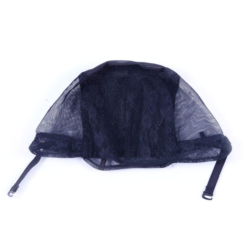 YANTAISIYU Double Lace Wig Caps for Making Wigs with Adjustable Strap on the Back Weaving Hairnets Swiss Lace Wig Cap (Black L 56cm) - Image 5